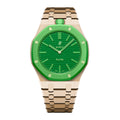 Stainless Steel Rosé Gold Bracelet Case For AP x Swatch Royal Pop Green Eight