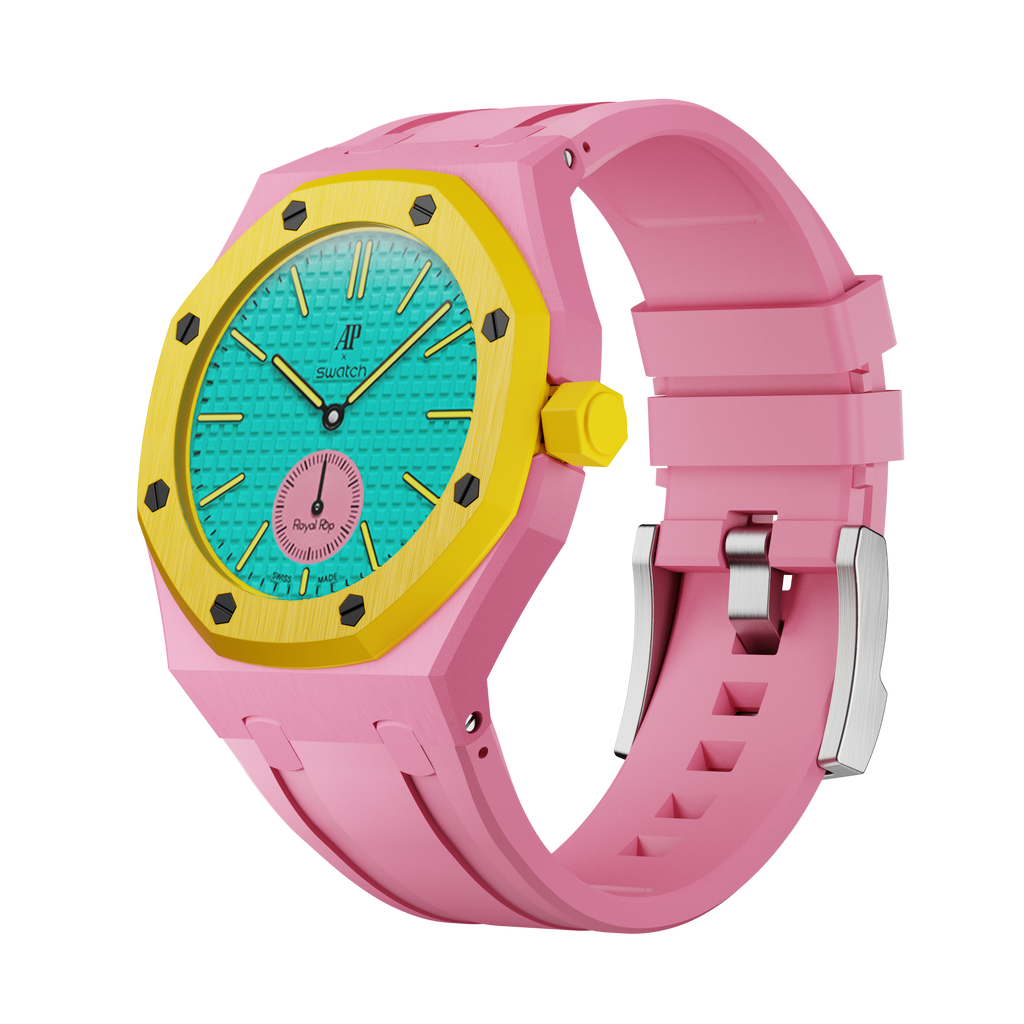 Bioceramic Rubber Strap Case For AP x Swatch Royal Pop OTG ROZ