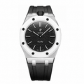Stainless Steel Rubber Strap Case For AP x Swatch Royal Pop Ocho Negro