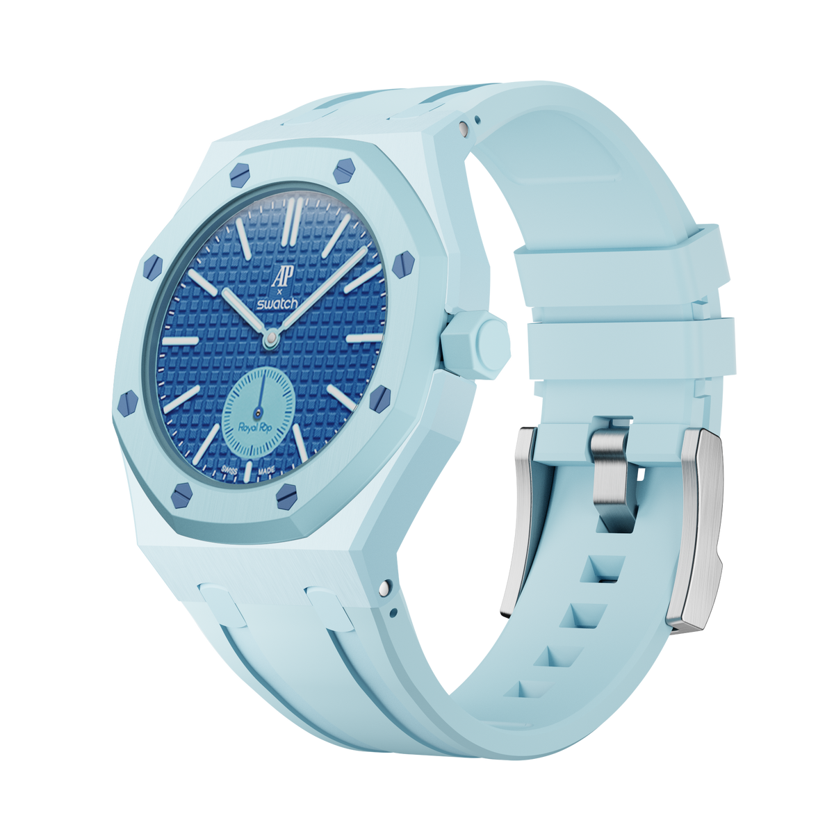 Bioceramic-Gehäuse mit Kautschukband für AP x Swatch Royal Pop Làn Ba