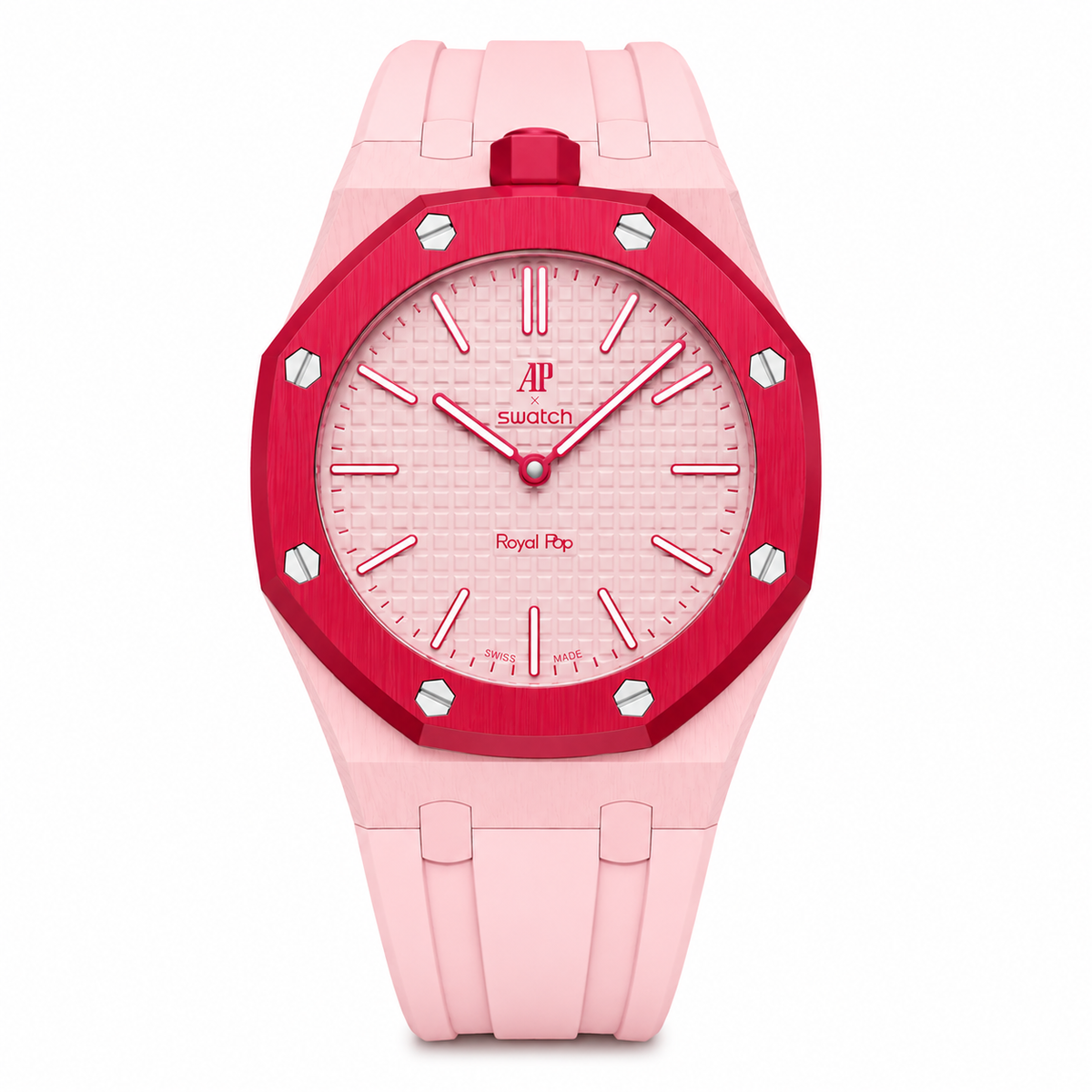 Bioceramic Rubber Strap Case  For AP x Swatch Royal Pop Otto Rosso