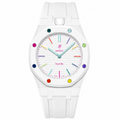 Bioceramic Rubber Strap Case For AP x Swatch Royal Pop Huit Blanc