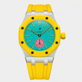 Stainless Steel Rubber Strap Case For AP x Swatch Royal Pop OTG ROZ