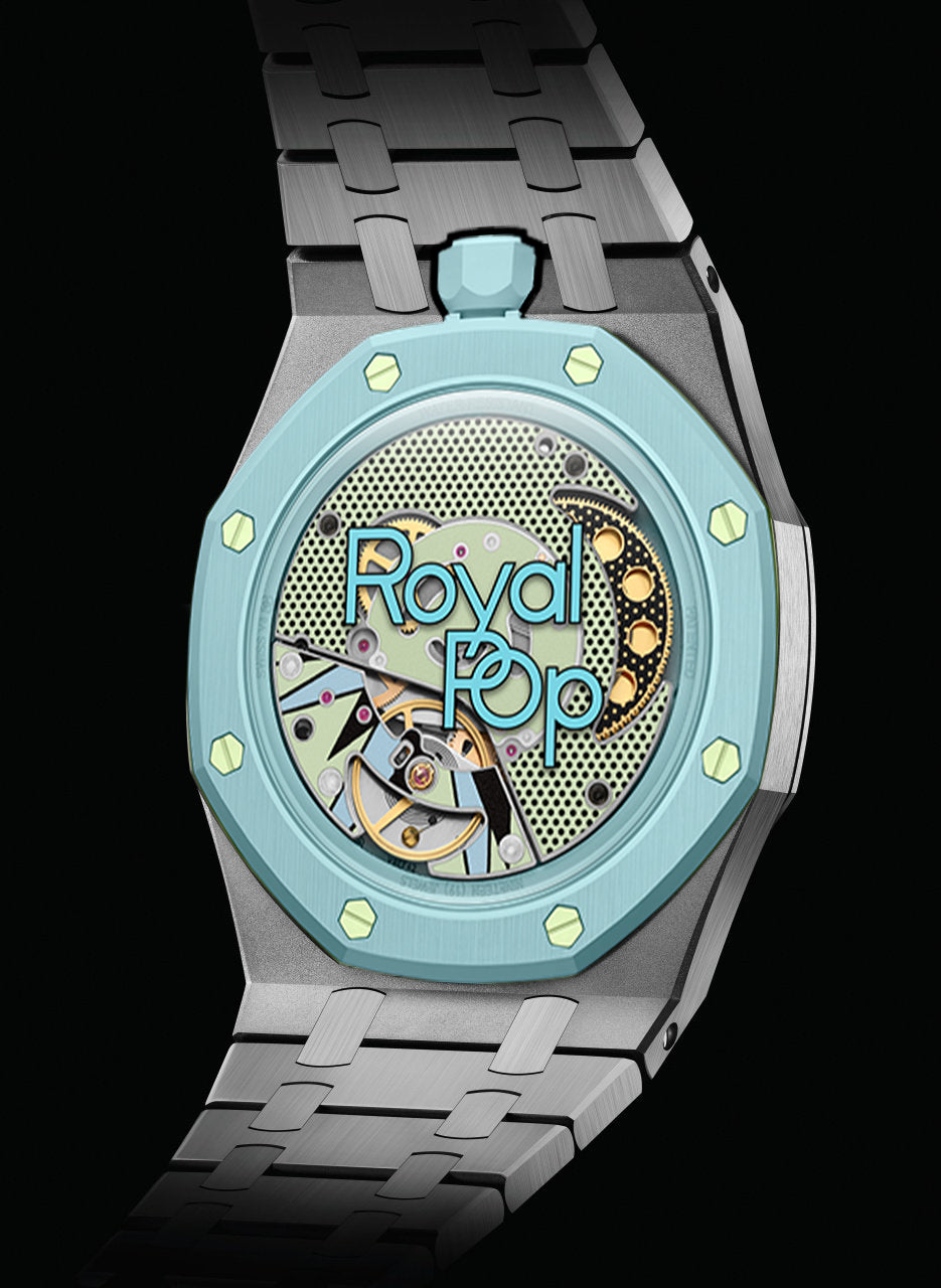 Stainless Steel Bracelet Case For AP x Swatch Royal Pop Blaue Acht