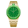 Stainless Steel Yellow Gold Bracelet Case For AP x Swatch Royal Pop Green Eight
