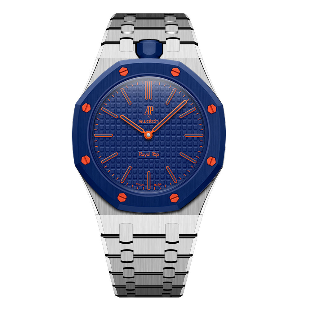 Stainless Steel Bracelet Case For AP x Swatch Royal Pop Orenji Hachi