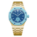 Stainless Steel Yellow Gold Bracelet Case For AP x Swatch Royal Pop Lan Ba