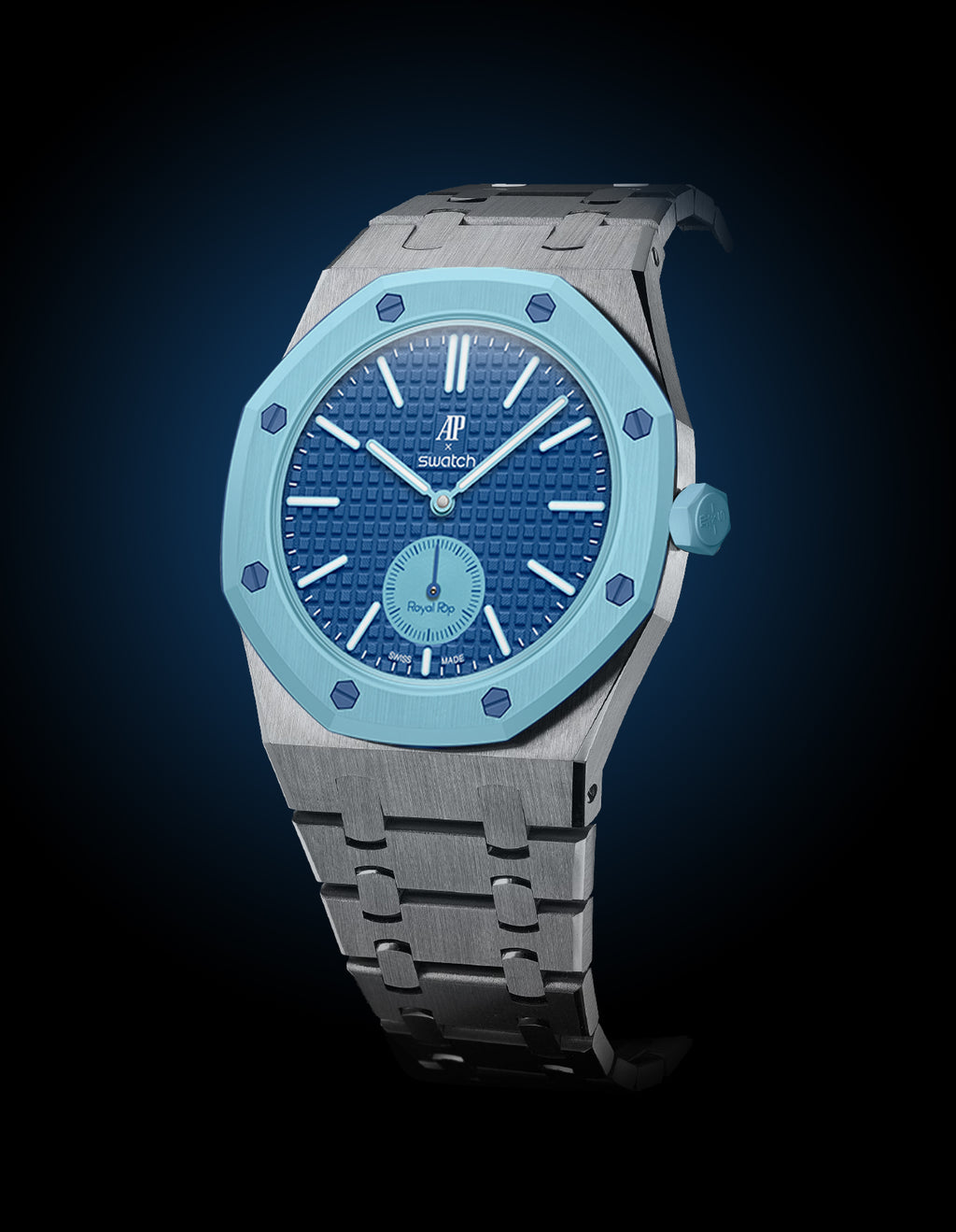 Stainless Steel Bracelet Case For AP x Swatch Royal Pop Làn Ba