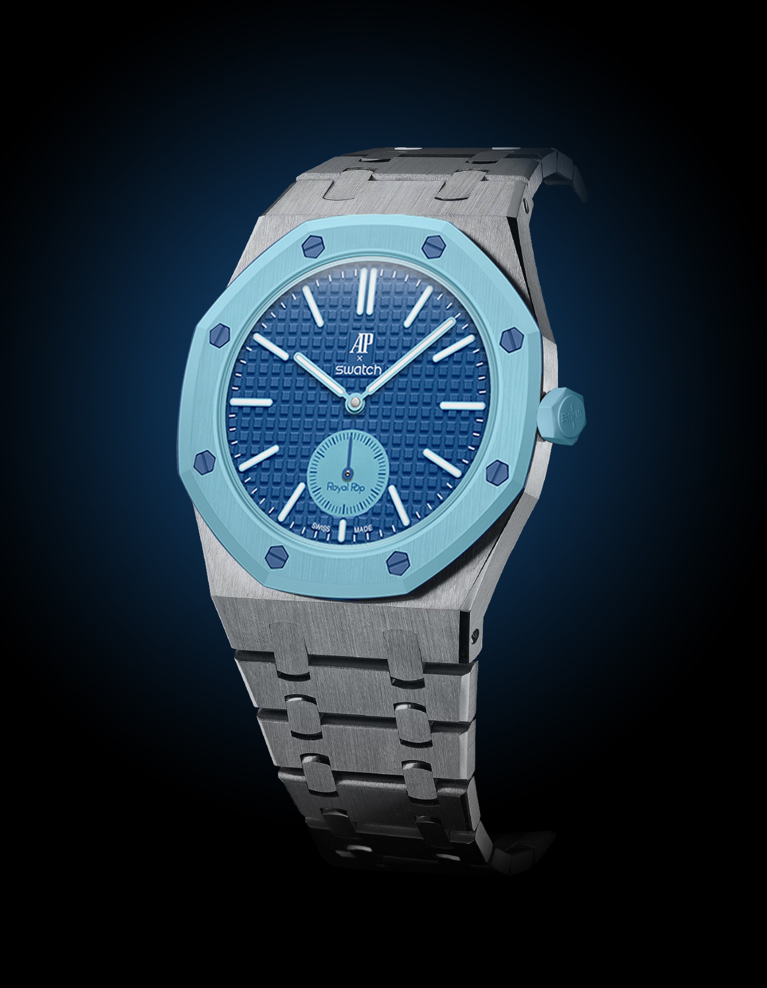 Stainless Steel Bracelet Case For AP x Swatch Royal Pop Làn Ba