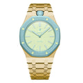 Stainless Steel Yellow Gold Bracelet Case For AP x Swatch Royal Pop Blaue Acht